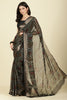Black Color Chiffon Bandhani Printed Saree