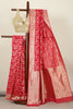 Deep Carmine Banarasi Silk Zari Woven Saree