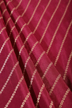 Wine Modal Silk Saree with Zari Pinstripes
