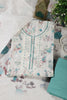 Cream & Terquoise Chanderi Cotton Floral Printed And Embroidered Unstitched Suit