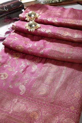 Mauve Color Zari Woven South Silk Saree