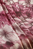 Wine Color Chiffon Floral Printed Saree