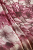 Wine Color Chiffon Floral Printed Saree