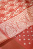 Rust Color Cotton Silk Block Printed Saree