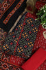 Black Printed Ikkat Cotton Unstitched Suit Material