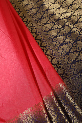Persian Red & Navy Ombré  Silk Zari Woven Saree