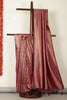 Dark Scarlet Zari Woven Soft Silk Saree