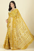 Mustard Cotton Silk Printed And Zari Woven Saree