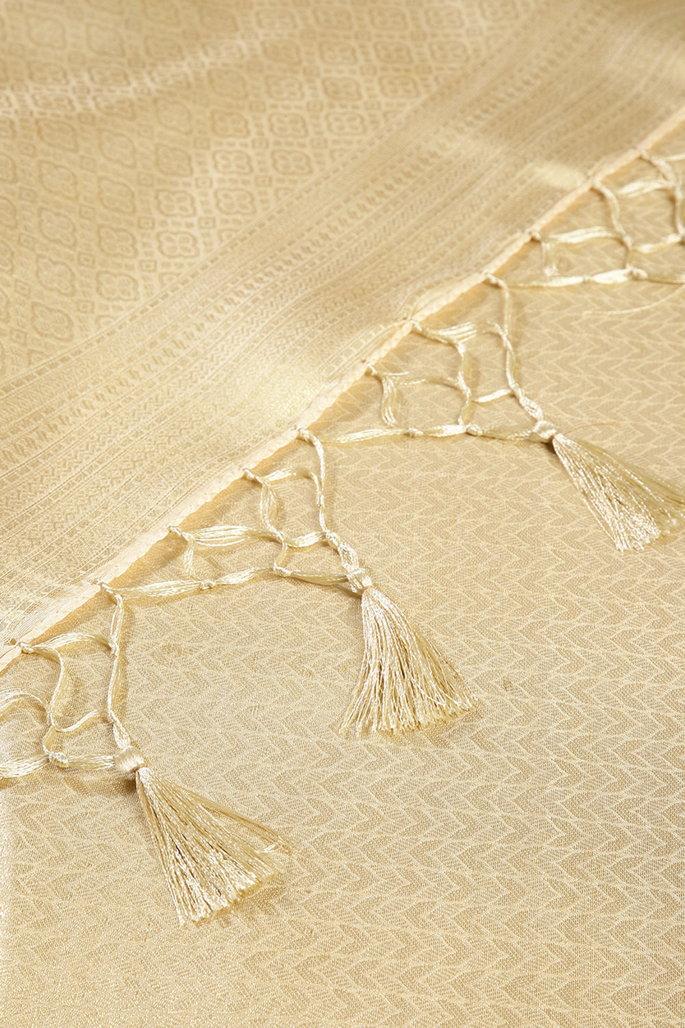 Cream Color South Silk Zari Woven Saree