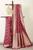 Wine Banarasi Silk Zari Woven Saree