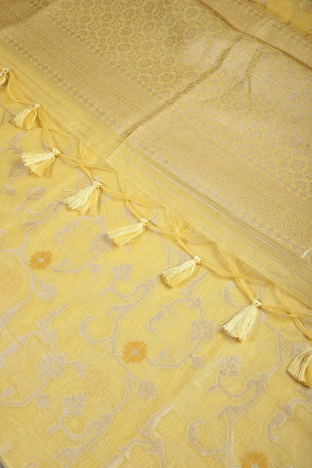Yellow Color Kota Woven Silk Saree