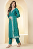 Teal Silk Embroidered Suit Set