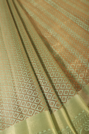 Mint Green Color Zari & Resham Weaving Silk Saree