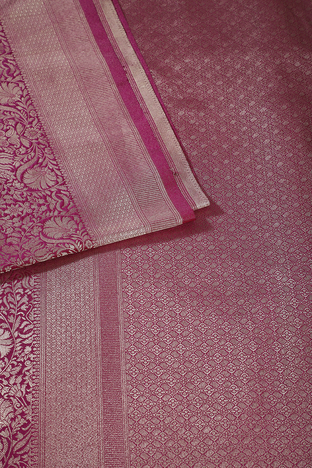 Wine Floral Zaal Woven South Silk Saree