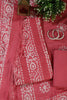 Pink Cotton Printed And Resham Embroidered Unstitched Suit Material