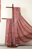 Dusty Pink Jacquard Silk Lasa Printed Saree