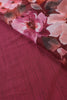 Wine Colour Floral Printed Chiffon Saree