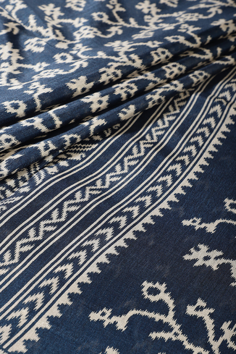 Navy Color Cotton Silk Printed Saree