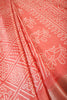 Light Peach Block Printed Cotton Silk Saree