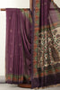 Purple Madhubani Printed Tussar Silk Saree