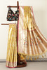Gold & Beige Duo-Chrome Tissue Silk  Pathani Work Saree
