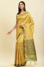 Mustard Cotton Silk Resham Woven Saree