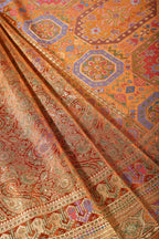 Mustard Baluchari Silk Meenakari Woven Saree