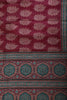 Wine Cotton Silk Printed Saree