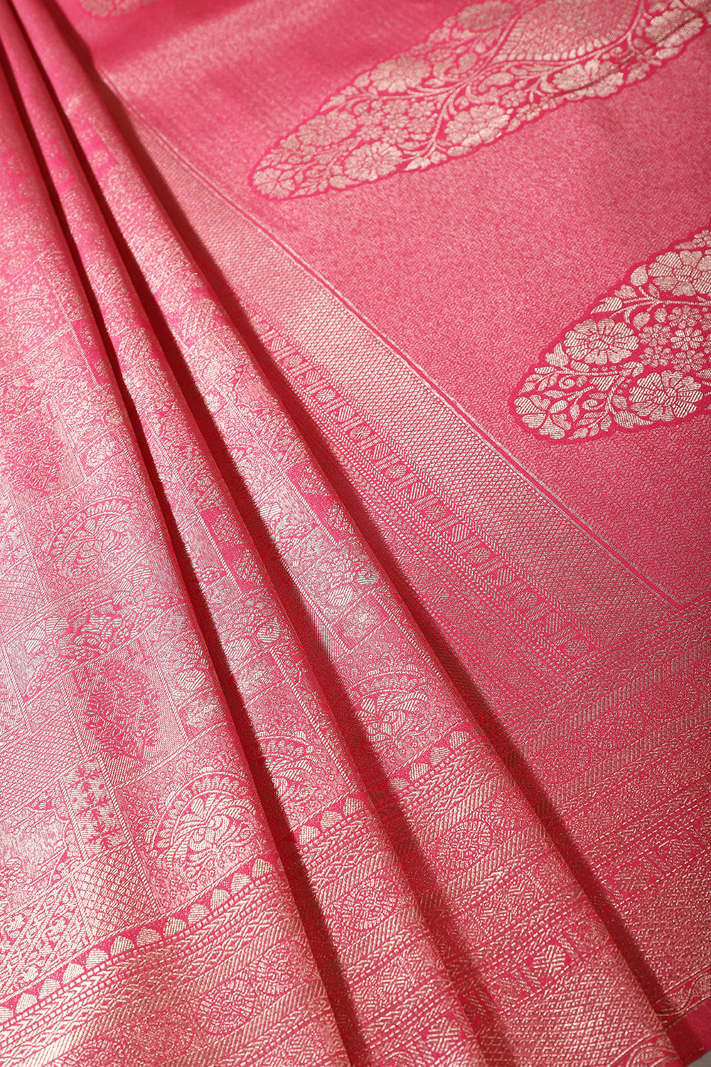 Magenta Pink Soft Silk Zari Woven Saree