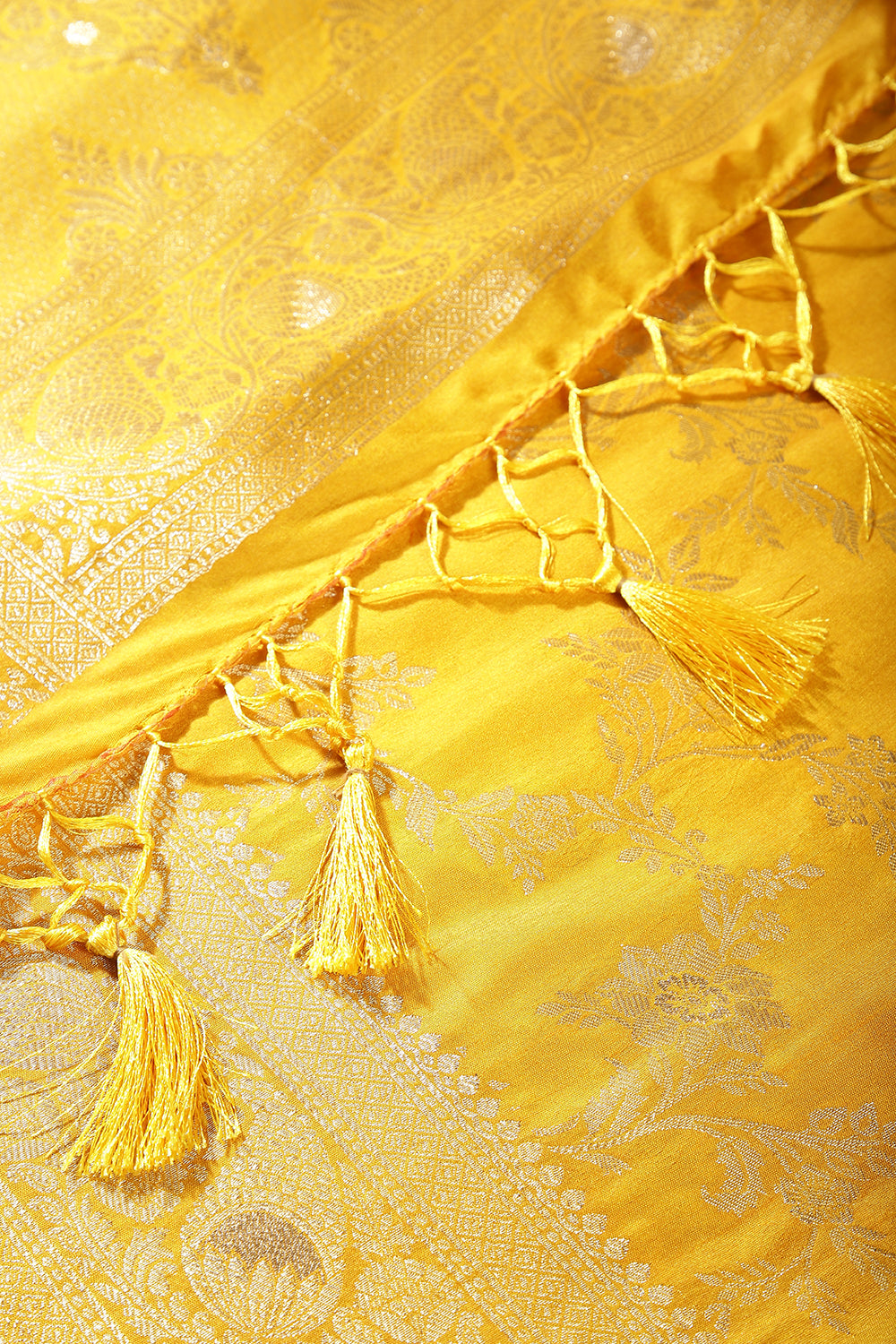 Mustard Colour Zari Woven South Silk Saree