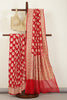 Red Pure Khaddi Georgette Banarasi Saree with Zardozi Handwork
