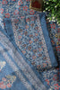 Pacific Blue Chanderi Silk Mirror & Resham worked Unstitched Suit
