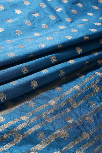 Royal Blue Resham & Zari Woven Silk Saree