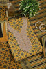 Mustard Cotton Printed & Neck Embroidered Unstitched Suit Material