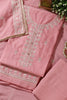 Pink Chanderi Silk Resham Embroidered Unstitched Suit Material