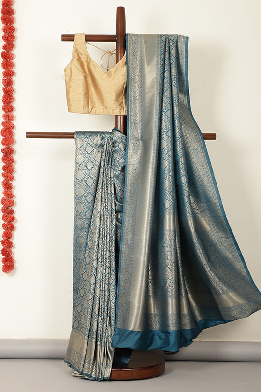 Royal Blue Soft Silk Zari Woven Saree
