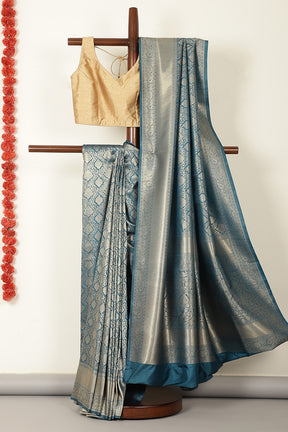 Royal Blue Soft Silk Zari Woven Saree