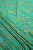 Teal Green Color Chiffon Floral Zari Border Printed Saree