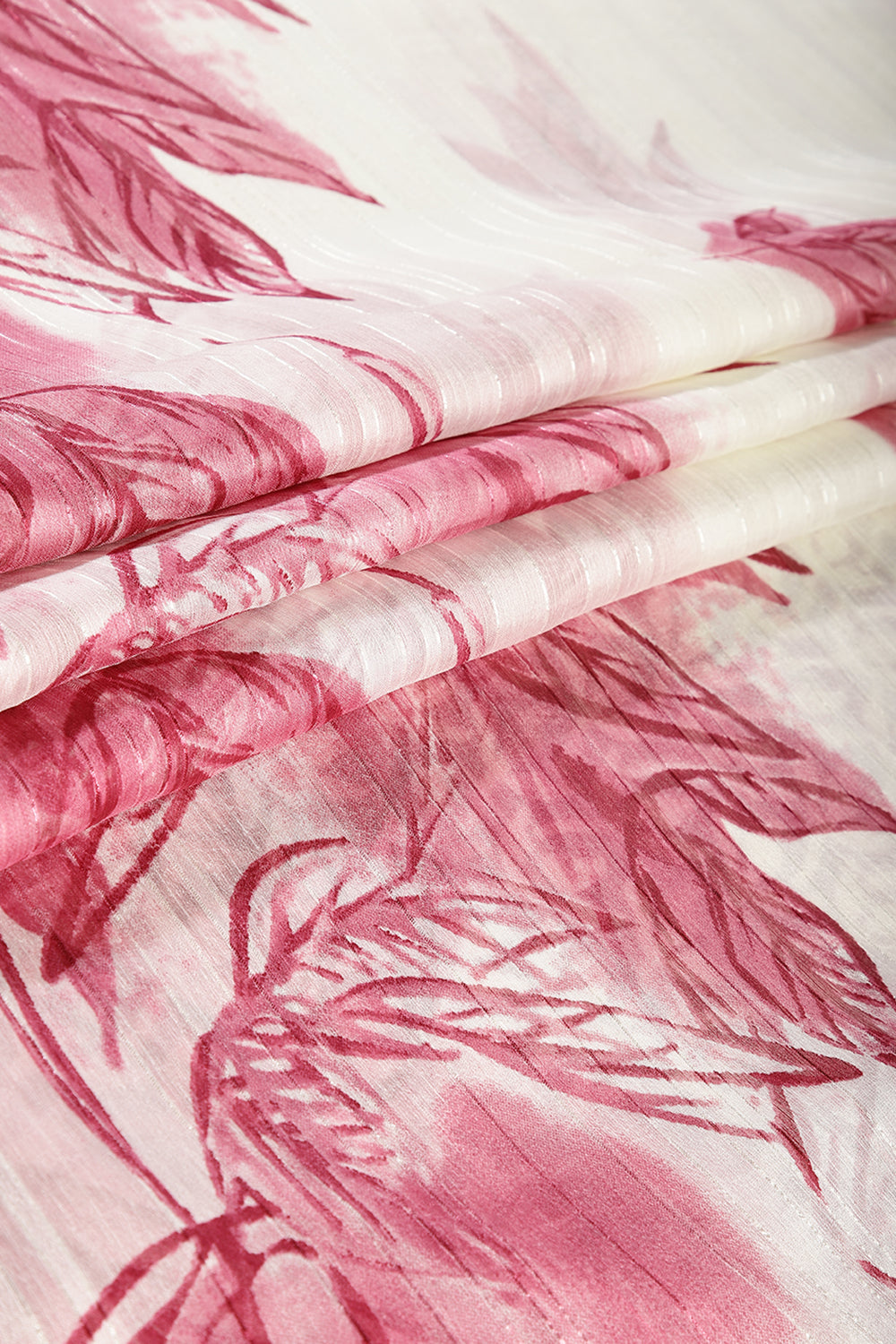 Magenta & Cream Dual Tone Color Floral Printed Chiffon Saree