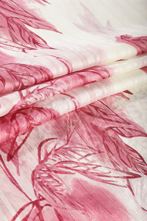 Magenta & Cream Dual Tone Color Floral Printed Chiffon Saree