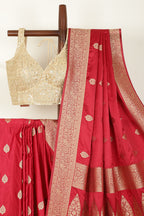 Marron Color South Silk Zari Woven Saree