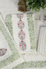Cream & Green Printed And Resham Embroidered Unstitched Suit Fabric