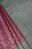 Wine & Green Floral Zari Woven Sarees