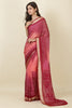 Wine Georgette Leheriya Printed Saree
