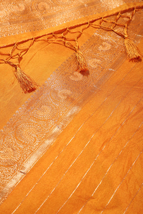 Mustard Colour Zari Woven South Silk Saree