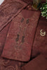 Brown Spun Floral Printed Unstitched Suit Fabric