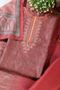 Maroon Pashmina Printed And Neck Embroidered Unstitched Suit Material