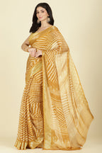 Mustard Color Chiffon Leheriya Printed Saree