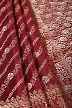 Wine Color Banarasi Woven Tussar Silk Saree
