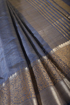 Blue Cotton Silk Woven Saree